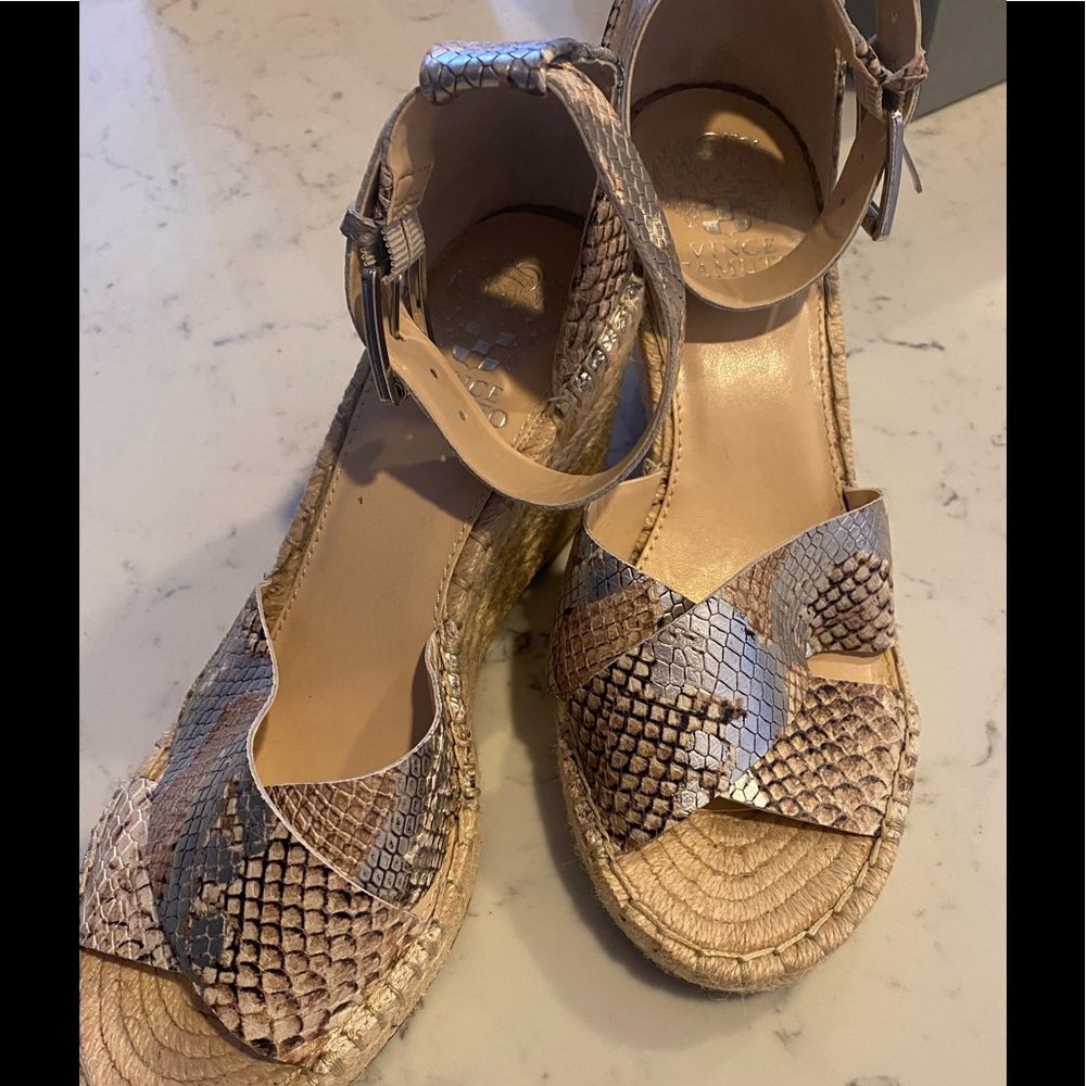 Vince Canute snake skin wedges
